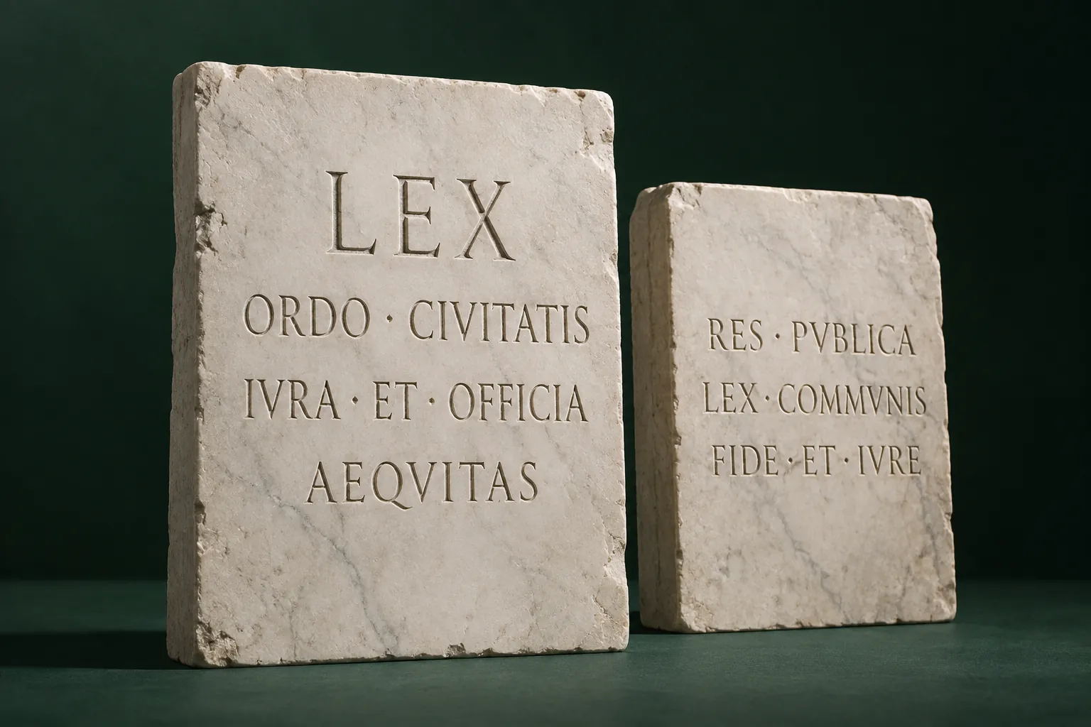 Two stone tablets inscribed with Latin legal text